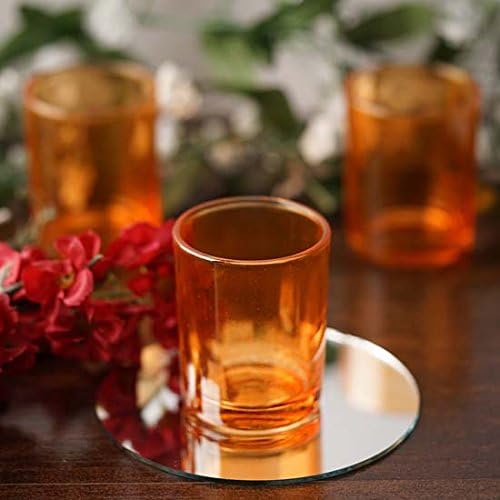 Efavormart Set of 12 2.5" Amber Glass Votive Candle Holders for Candle Making Kit Tealight Candles Holder Cup Home Decoration