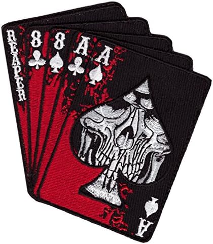 Reaper Dead Man's Hand ACES Reaper Skull Spade [3.5 inch Hook Fastener Patch]