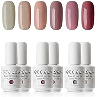 Gellen Gel Polish Colors Kit - Popular Nude Colors Collection, Pack of 6 Colors 8ml Each Nail Gel Set