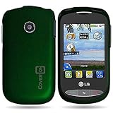 CoverON® Hard Snap-On Shield DARK GREEN RUBBERIZED Faceplate Cover Sleeve Case For LG 800G COOKIE STYLE (TRACFONE) with TRI Removal Tool Case [WCP67]