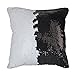 Play Tailor Sequin Pillow Cover Cushion Covers 16x16in Flip Sequins Decorative Throw Pillow Case, Black and White