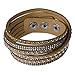 SUMAJU Charm Wrap Bracelets, Womens Premium Crystal Slake Bracelet with Rhinestones, Button Clamp Leather Bangle Statement Necklace Jewelry