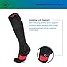 Wanderlust Everyday Use Graduated Compression Socks - Support Stockings for Men & Women - Black/Red Medium