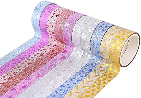 30 Roll Mega Pack Glitter Washi Masking/Craft Tape Set, for Bullet Journal, Decoration, Gift Wrapping, and DIY