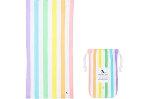 Dock & Bay Kid's Towel - for Beach Use - Quick Dry, Sand Free - Compact, Lightweight - 100% Recycled - Includes Bag - Summer - Unicorn Waves, Medium (130x70cm, 51x28)