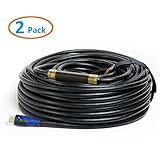 Aurum Ultra Series - Pack of 2 High Speed HDMI Cable 100 ft w/ Built-in Signal Booster - Supports 3D & Audio Return Channel - Full HD [Latest Version] - 100 Feet 2 Pack