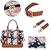 Women Ladies Weekender Bag Overnight Carry-on Tote Duffel in Trolley Handle (Flower-Blue)