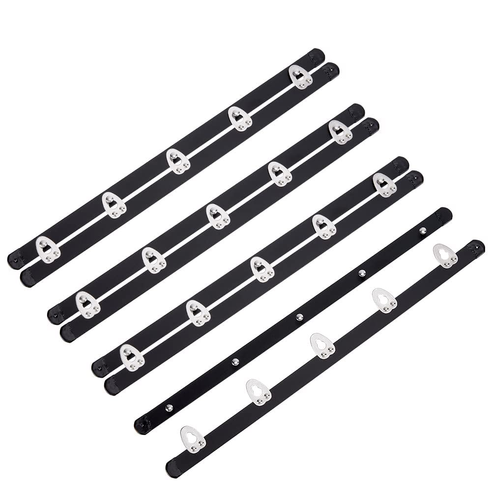 BENECREAT 4 Pairs 201 Stainless Steel Corset Busk, 27cm Black Spring Corset Busks with 5 Hook & Eye Closure for Sewing Corset, Bustier, Waist Trainer