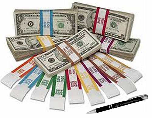 4,000 Assorted Currency Straps/Bands by MMF, 8 Most Popular, 500 of each