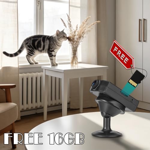 OTADUG Spy Camera 1080P Loop Recording Motion Detection 120° Wide Angle 3 Hours Playtime with Card Included, No Wi-Fi Required