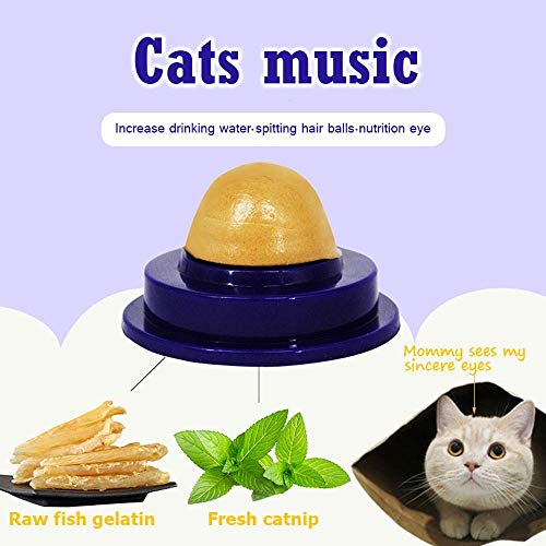 AUOKER Cat Treats Catnip Sugar, Catnip Cat Snacks Licking with Isinglass and Trace Elementsfor for Kittens Cats Pet, Interactive Solid Nutrition Gel Energy Ball with Catnip Toys (Catnip, 1pc)