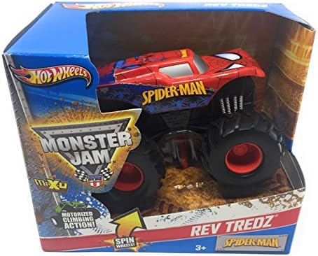Spiderman Hot Wheels Monster Jam Rev Tredz 2013 W1673 Max-d Maximum Destruction Motorized Climbing Action 1:43
