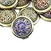 Kansoo Random Style 2PCS Vanity Mirrors, Purse Handbag Double Compact Cosmetic Makeup Round Pocket Magnification Jewel Mirror Crystal Stainless