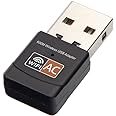 USB Wireless Adapter 600Mbps Realtek RTL8811CU Chipset Mini Type Dual Band 11AC WiFi Dongle IEEE 802.11 a b g n ac for Laptop Desktop IPTV USB 2.0 Network Adapter for Windows 10 Mac Linux