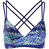 TYR Emerald Lake Cross Bra Sport Competitor Swim Suit, Large, Velvet/Turquoise