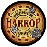 Harrop Family Name Coffee Rubber Drink Coasters - 4