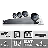 SDH-B73040 - Samsung 4 Channel 1080p HD 1TB Security System with 4 Cameras