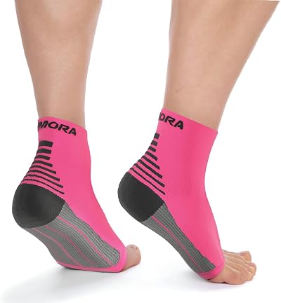 Rymora Foot Compression Socks Sleeves Pink Medium 21-25cm Arch