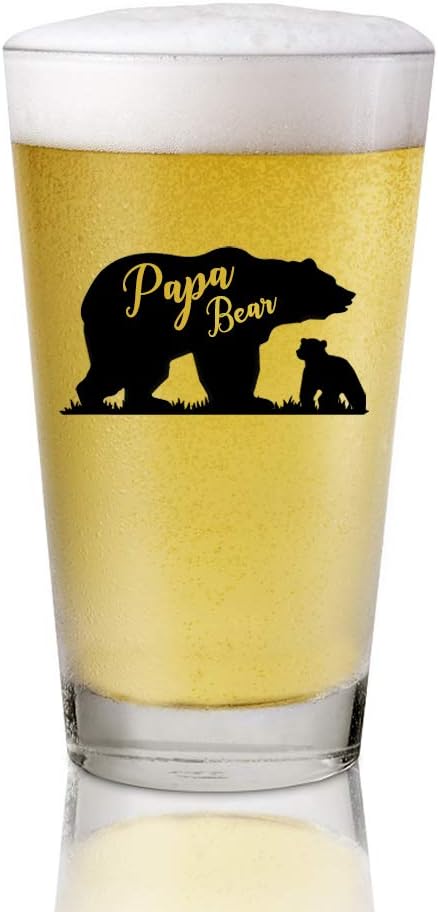 papa bear beer glass