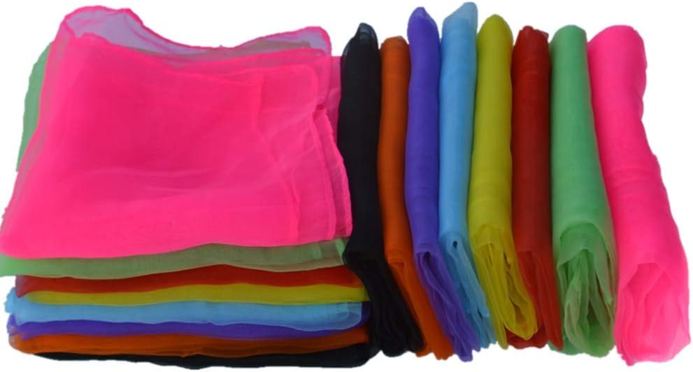 Dance Scarves 16pcs for Juggling/Kindergarten Performance/Decorate Bag/Musical Play 24 * 24" By BootKitchenTan: Toys & Games