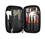 LOUISE MAELYS Multifunction Fabrics Makeup Brush Zipper Folio Case Cosmetic Bag For Travel