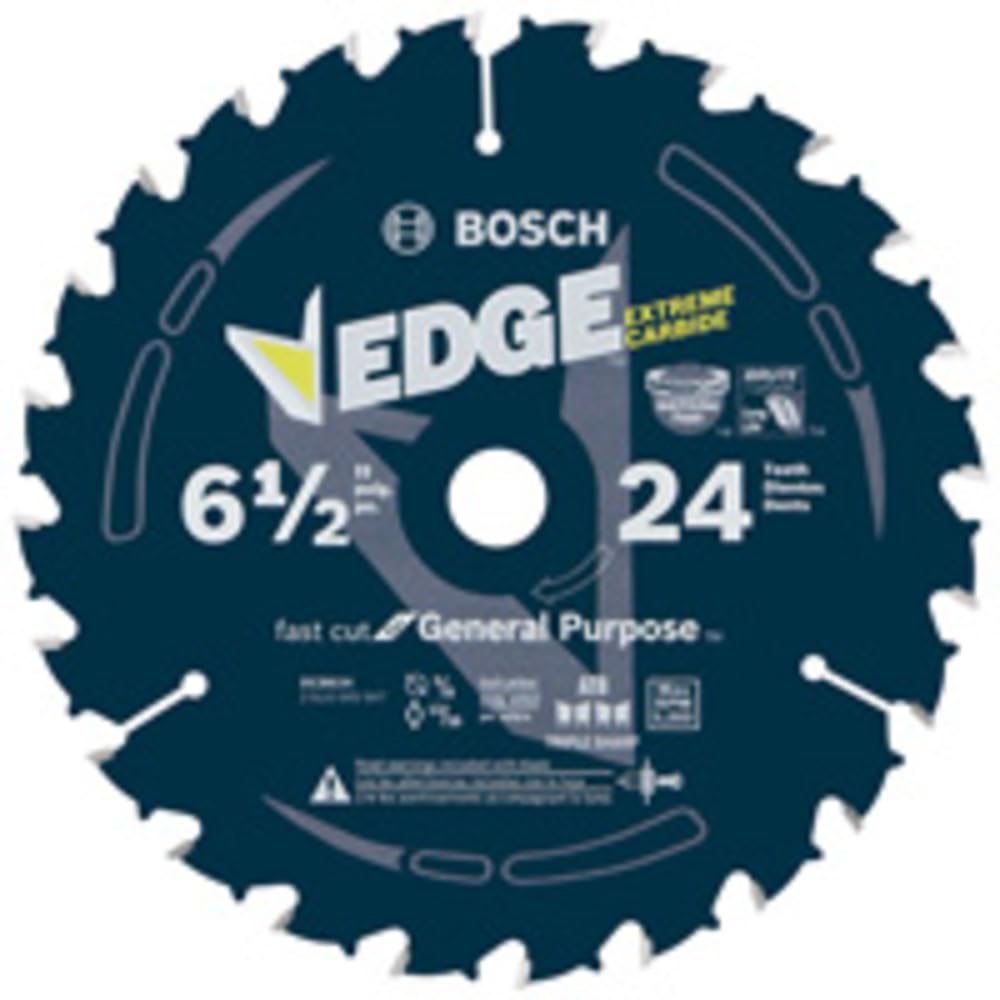 Bosch DCB624 Hoja de sierra circular con borde de 24 dientes y 6-1/2 pulg. para uso general