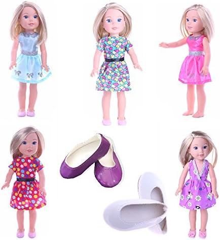 MSDS Clothes for American Girl Dolls:- 5set+2shoes for 14.5inch Wellie Wisher Dolls
