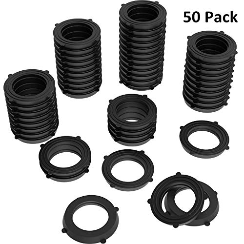 50 Pack Garden Hose Washers Rubber Washers Seals, Self Locking Tabs Keep Washer Firmly Set Inside Fittings for 3/4 Inch Garden Hose and Water Faucet (50 Pack)