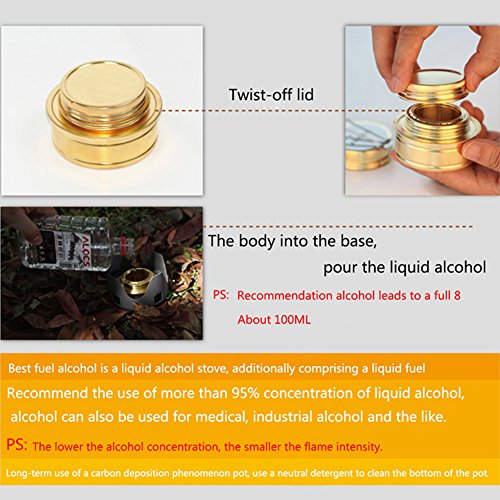 Adarl Outdoor Picnic Stove Mini ultralight Spirit Incinerator Alcohol Stove Camping Shop Camping Stove Portable Folding - Thumbnail 2