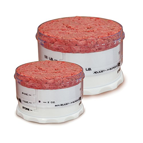 KitchenArt 18525 Adjust-A-Burger Press Set, Plastic, 2-Piece, White