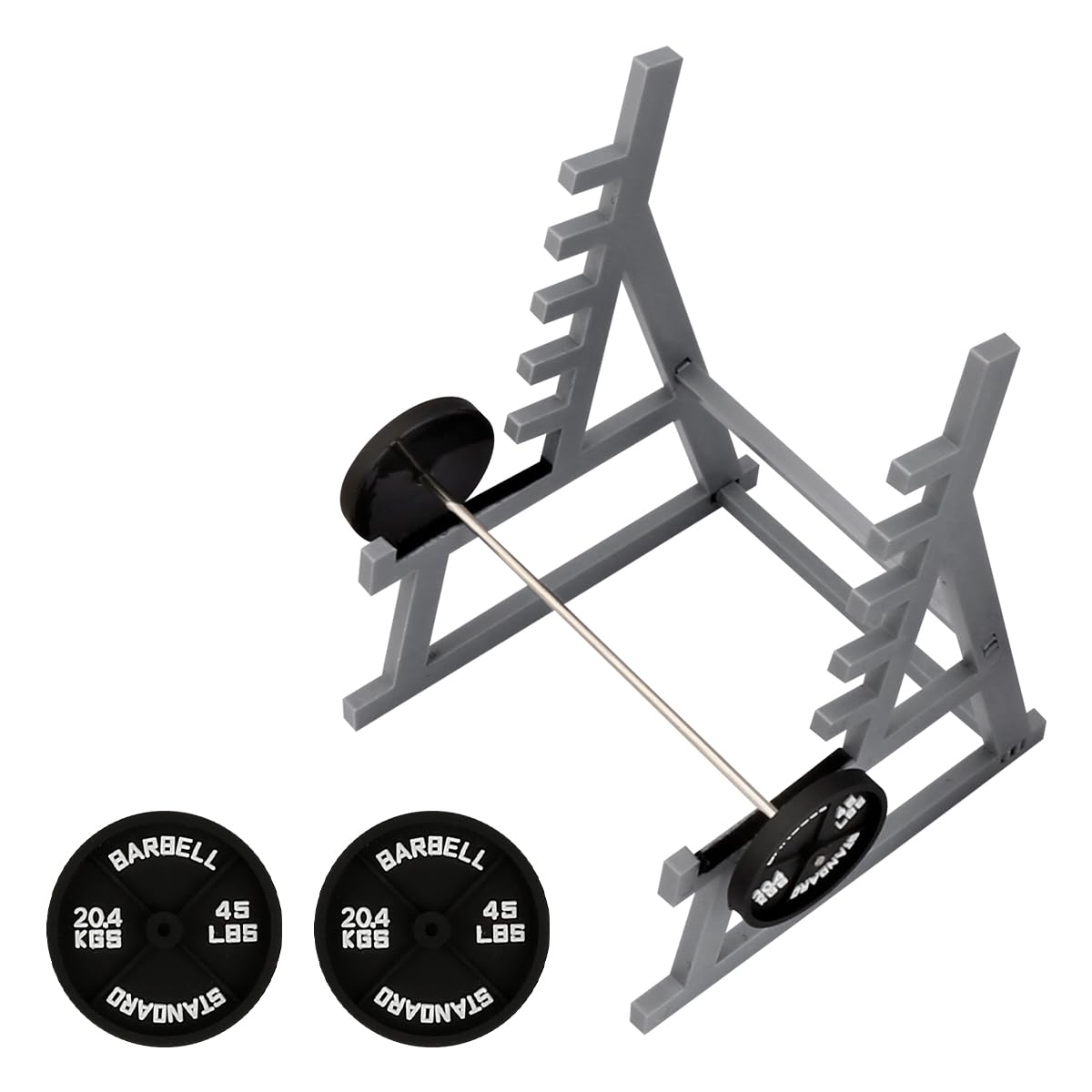 Thyonta Squat Rack Pen Organiser Mini Barbell Rack Gym Theme Pen Holder Home Office Desk Set Decoration Gift for Fitness Enthusiasts (Silver)