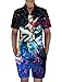 Goodstoworld Mens 2019 New Designed Rompers 3D Fashion Print Short Sleeve Zip One Piece Summer Jumpsuit with Pocket S-XXL