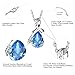 NEEMODA Gifts for Women Sapphire Blue Crystal Pendant Necklace Fashion Jewelry Gifts for Her Girls Birthday Anniversary Valentines Mothers Day White Gold Plated