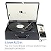 1byone Suit-case Style Turntable Wireless Streaming with Speaker, Vinyl to MP3 Recording, Belt Driven Vinyl Record Player, Black