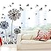 Ussore Wall Sticker Dandelion Butterfly Stickers Removable Mural PVC Creative Home Decor Removable For Kids Home Living Room House Bedroom Bathroom Kitchen Office Home Decoration