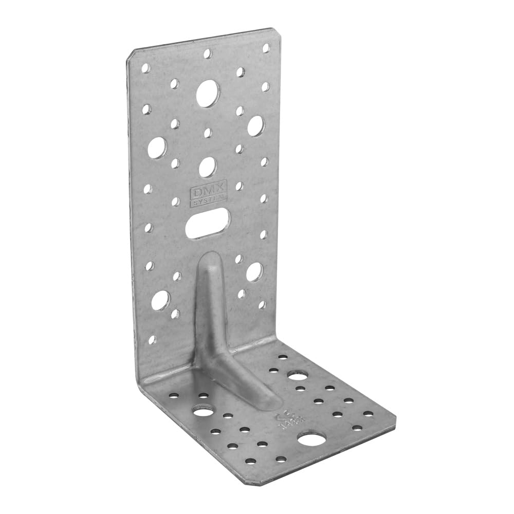 172mm x 105mm x 90mm Galvanised Heavy Duty with Reinforcment Angle Brackets for Wood 3mm Thick Timber Steel Zinc Plated Steel KP6 (Pack of 10) L12-K12ABC