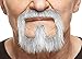 Mustaches Self Adhesive, Novelty, Van Dyke Fake Beard, False Facial Hair, Costume Accessory for Adults, Gray with White Color
