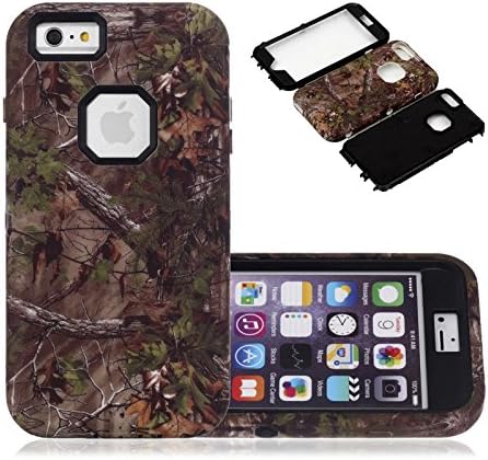 iphone 6s Plus Case, CexCob [High Impact Hybrid Shockproof Durable] Camo 3 in 1 Combination Tough Rugged Heavy Duty Armor Combo Back Cover for Apple iphone 6s Plus / 6 Plus, Black