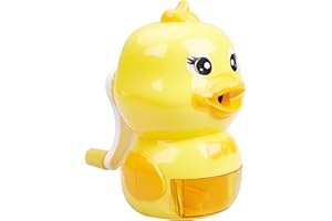 GZBABY Manual Pencil Sharpener, Hand Crank Pencil Sharpeners, Cute Duck Shape (Yellow)