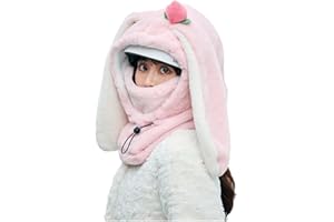 Ski Helmet Cover, Bunny Hood Ski Mask for Winter Warm Outdoor Hooded Sports Windproof Mask for Neck,Face