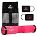 Barbell Squat Pad for Women & Pair of Gym Ankle Straps for Cable Machines - Pink Hip Thrust Squat Sponge & 2 Leg Kickback Straps Gym Bundle - Fitness Gift Accessories with Velcro Straps & Carry Bag