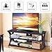 TANGKULA TV Stand, 3-Tier TV Stand Storage Console with Storage Shelves for TV up to 50
