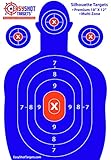 EasyShot Premium Silhouette Shooting Targets - Maximum Visibility Bright Blue & Red - 18