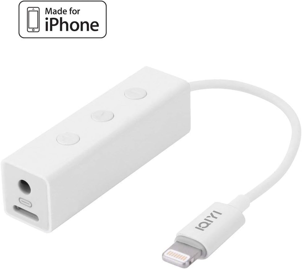 IQIYI [MFi Certified] Lightning Adapter, 3.5mm Aux Headphones Adapter with Mic and 2 in 1 Lightning to Charger, Calling and Music Control Compatible iPhone X/8/8 Plus/7/7 Plus