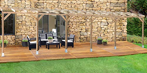 Chalet-Jardin Toit Couv'Terrasse Bois 3X10,4 - sans Toit