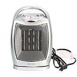 750W/1500W ETL Listed Oscillating Quiet Ceramic Space Heater with Adjustable Thermostat, Portable Electric Heater Fan with Overheat Protection and Carrying Handle