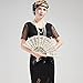 BABEYOND Cotton Lace Folding Handheld Fan Embroidered Bridal Hand Fan with Bamboo Staves for Wedding Decoration Dancing Party