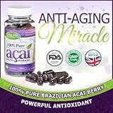100% Pure Acai Berry (Buy 2 Get 1 OxyPlus FREE) 700mg No Fillers (30 Day Supply) [SUNDAY EXPRESS Magazine REVIEWED] no added unnecessary ingredients or caffeine, Packed full of antioxidants and vitamins as a powerful antioxidant supplement