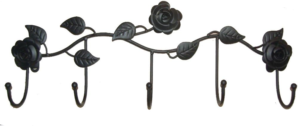 Wrought Iron Wall Mount 5 Hook Rack Coat Racks Towel Rack Keys Hanging