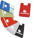 Silicone Mobile Wallet Self Adhesive Slim Phone Pocket Stick to Your Phone or Case to Hold Cards and Money - Comes With Our Special Warranty (Red)